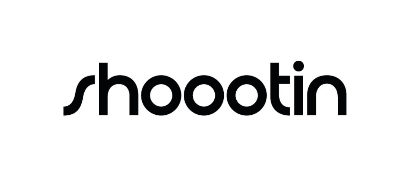 The word 'shootin' in black lowercase letters on a white background.