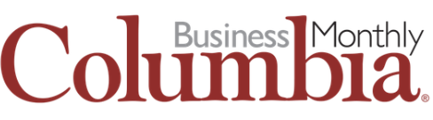 The Columbia Business Monthly magazine logo with the title in large red and black text.