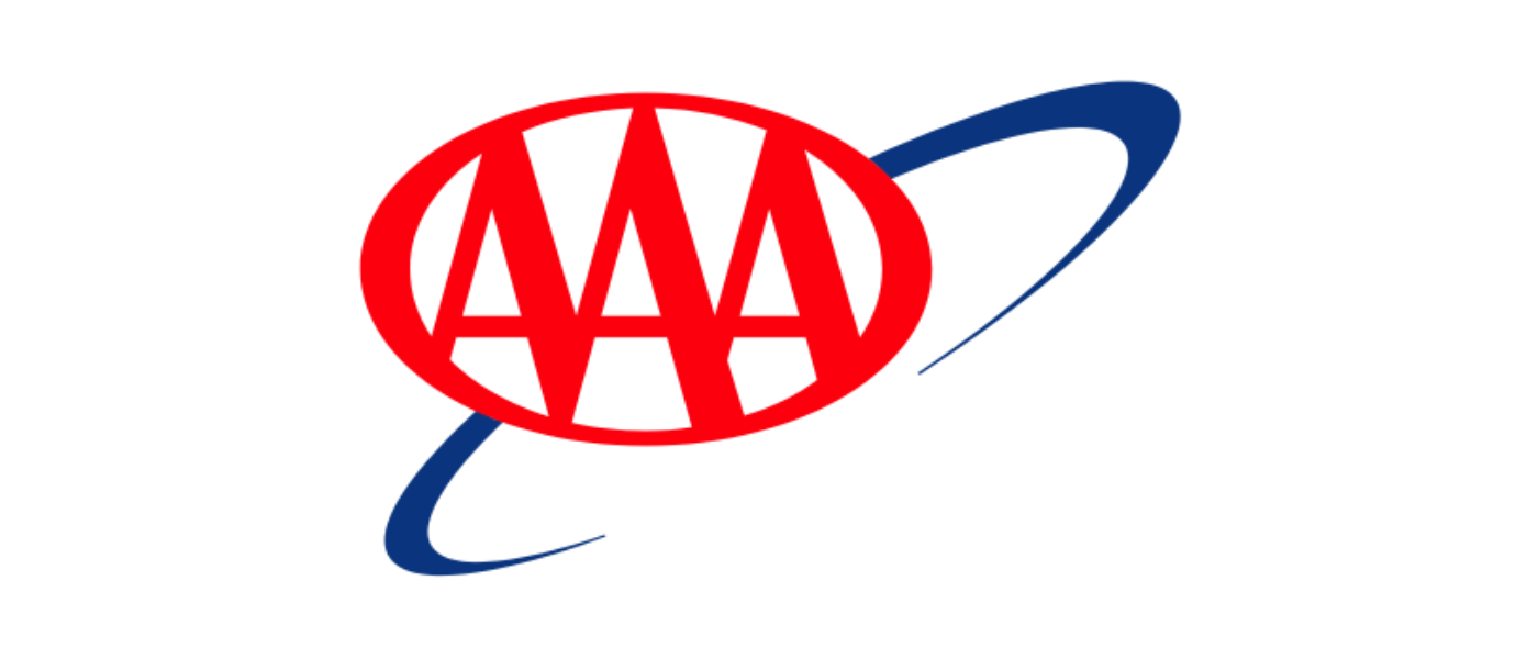 AAA logo with a red globe and blue orbital swoosh