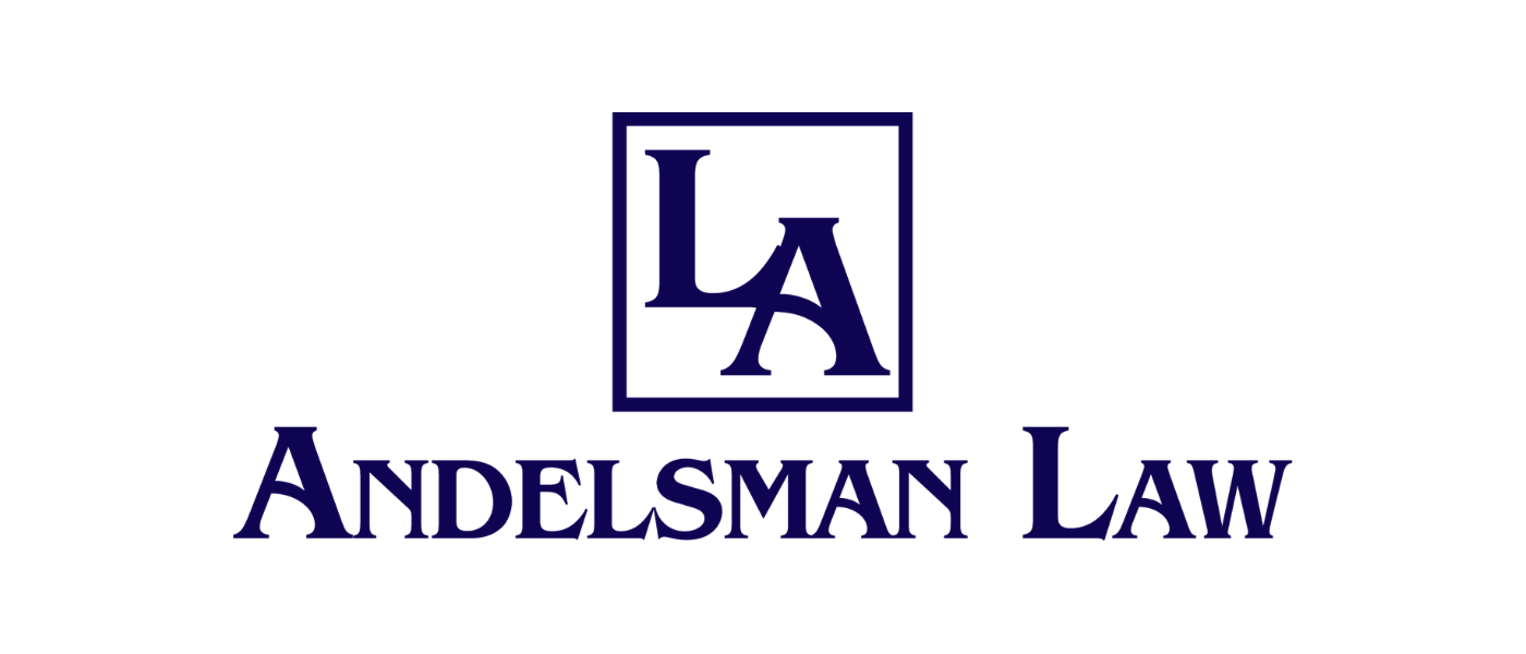 Logo for Andelsman Law featuring a stylized 'LA' inside a square and the text 'Andelsman Law' below.