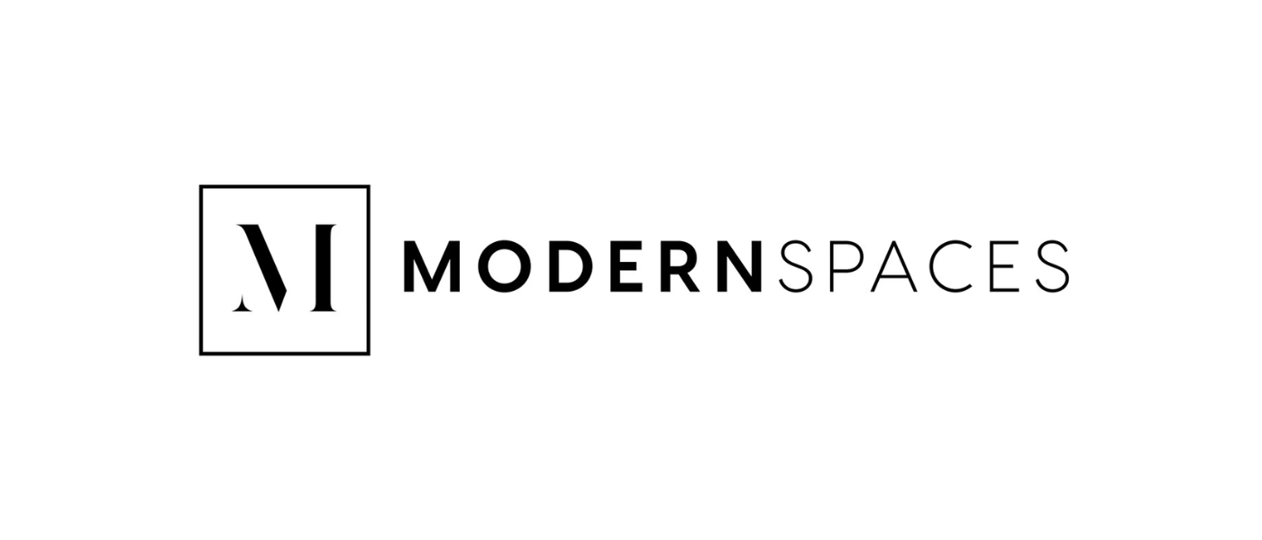 Modern Spaces logo with stylized 'M' inside a square and the words 'Modern Spaces' in black text.