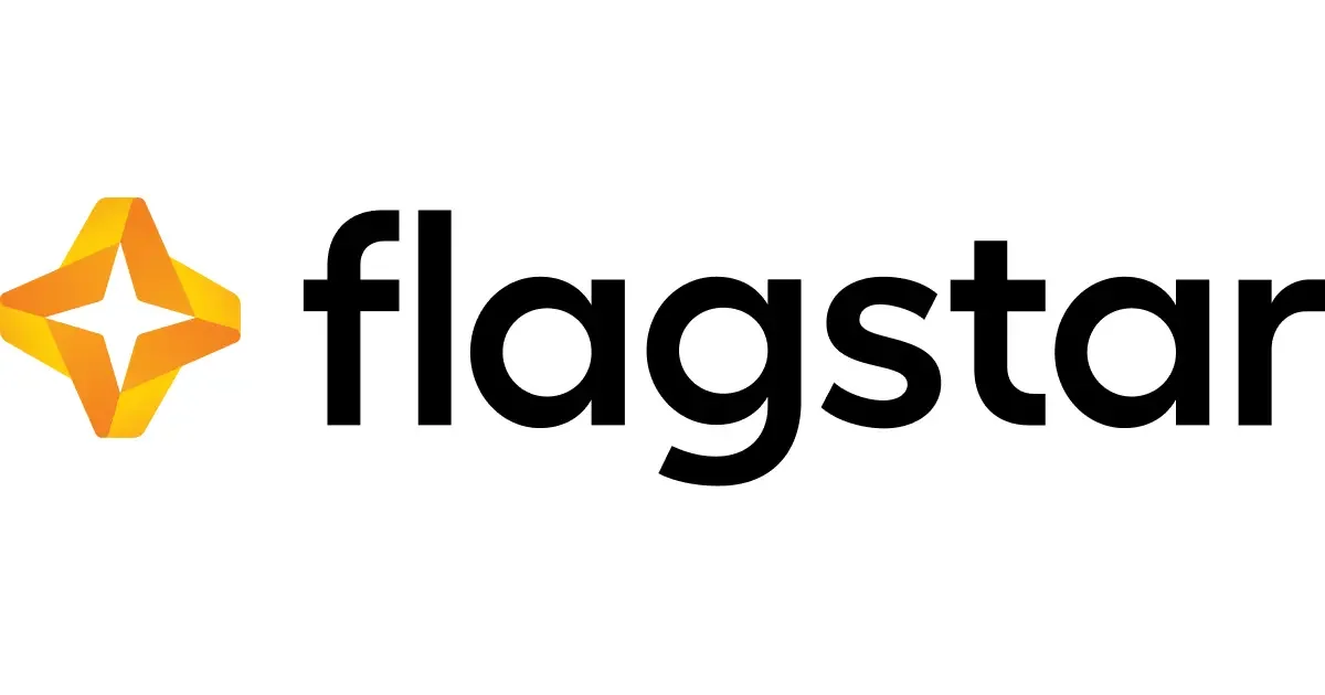 FlagstarBank logo with a gold and orange star symbol next to the black text 'flagstar' on a white background.