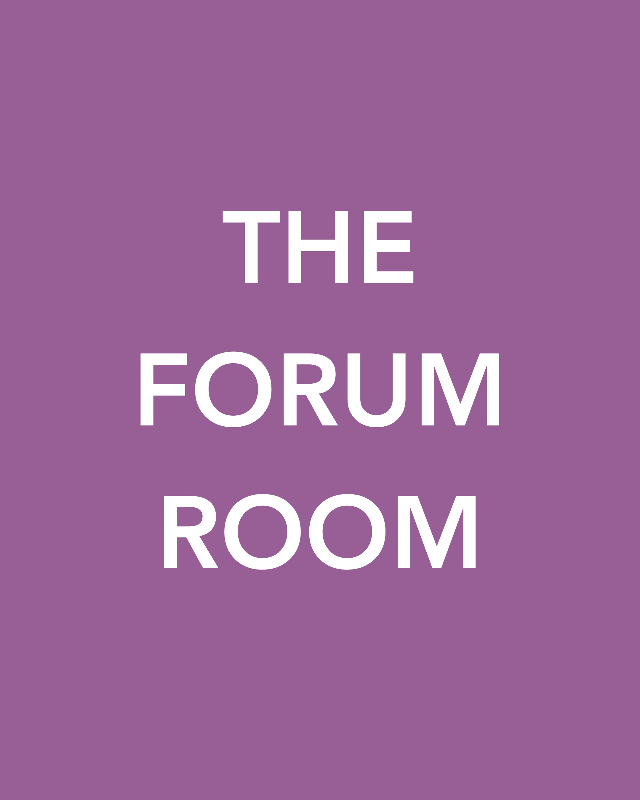 Text on a purple background that says "THE FORUM"