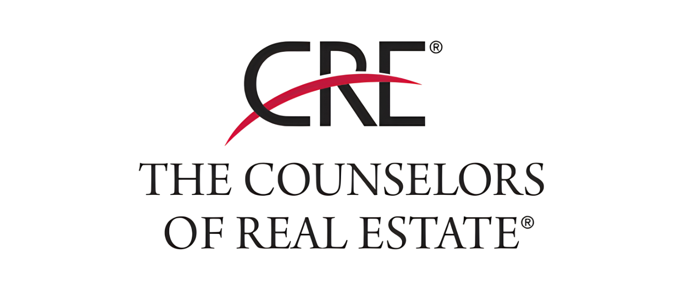 Logo of the Counselors of Real Estate (CRE) with the text "CRE" and the slogan "The Counselors of Real Estate".