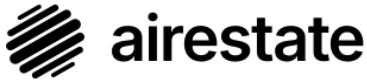 Alogo of Airest, featuring black circular lines and the word 'airest' in black lowercase letters.