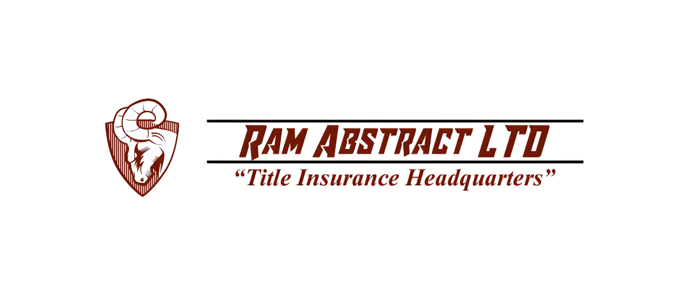 Company logo for Ram Abstract Ltd, with a ram's head illustration and the tagline "Title Insurance Headquarters."