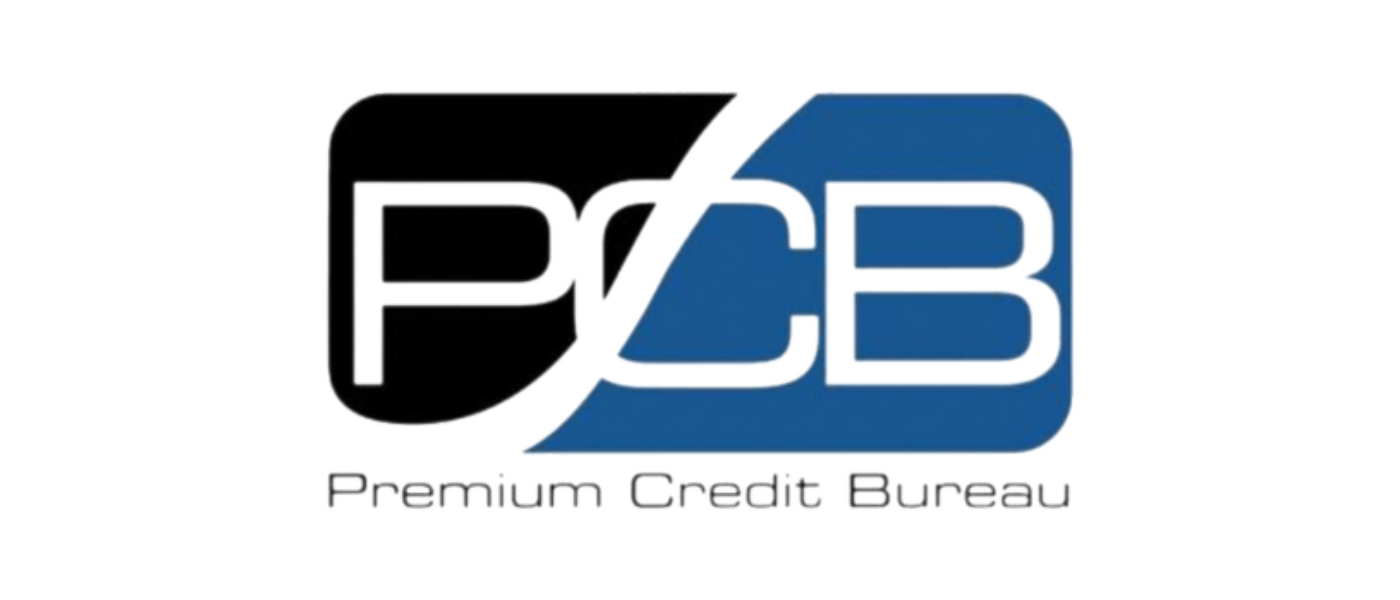 Logo of Premium Credit Bureau with black and blue design and the company name underneath.