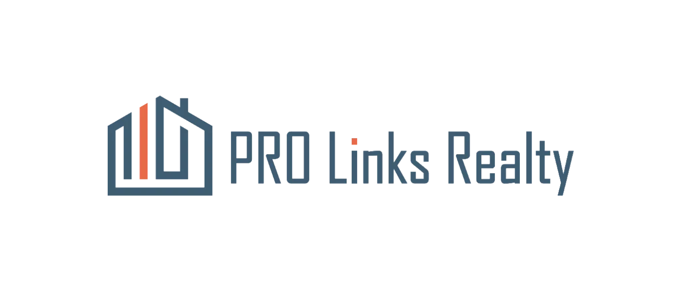 Logo of PRO Links Realty with a stylized house outline and the company name.