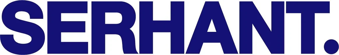 The word 'SERHANT' in large, bold blue letters.