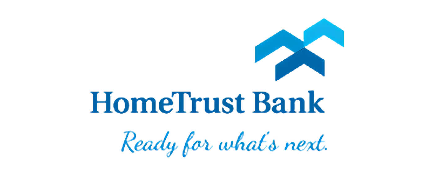 HomeTrust Bank logo with three blue chevrons above the text, and the slogan 'Ready for what's next.'