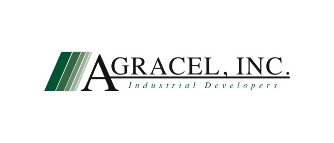 Logo of Agracel, Inc. with green stripes and black text, and the tagline 'Industrial Developers' in green underneath.