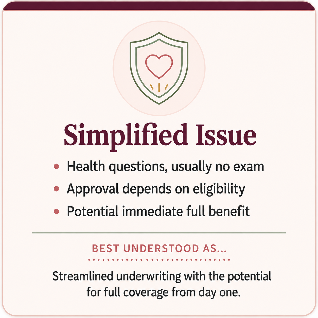 Simplified issue whole life