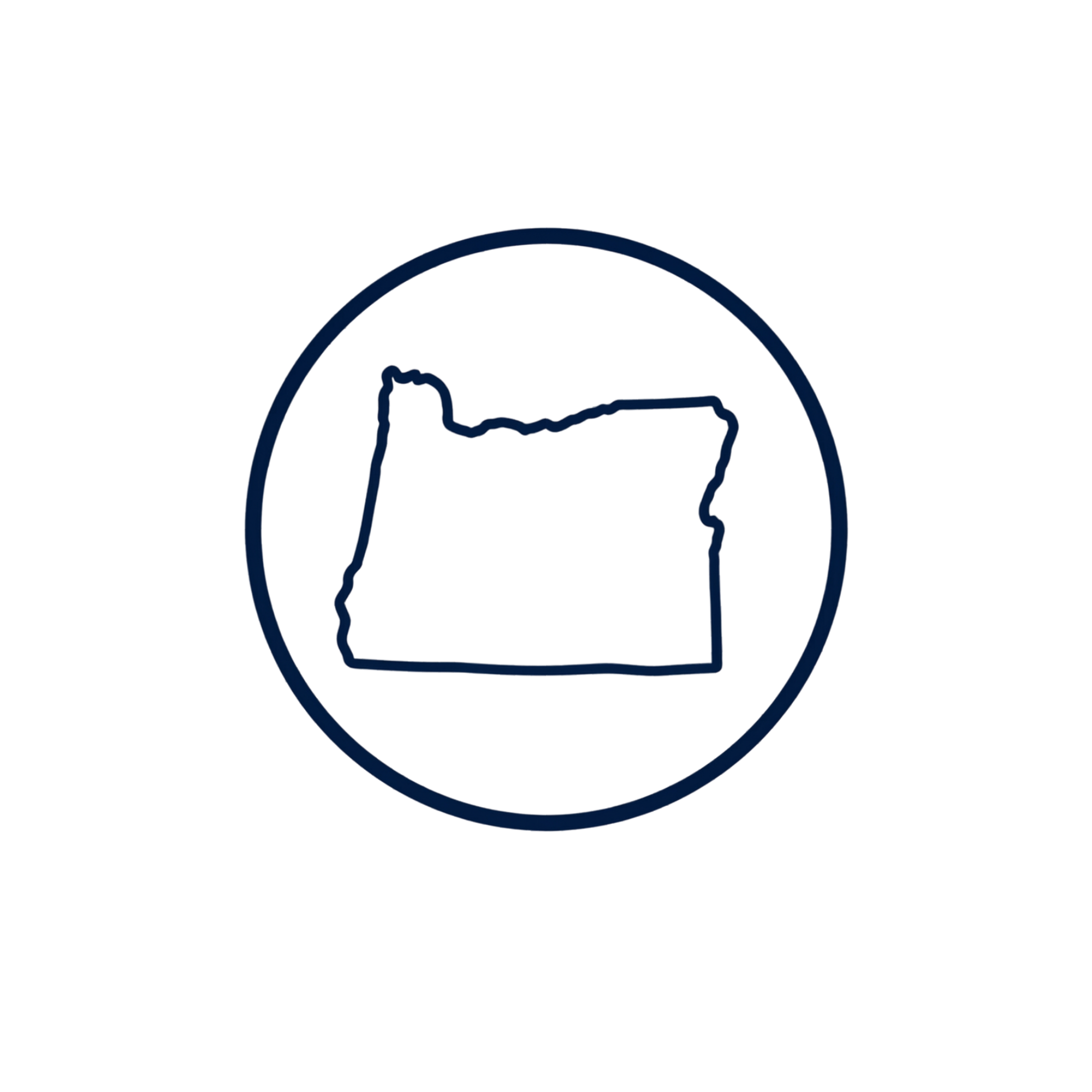 Neon sign with the outline of the state of Nevada inside a circle.