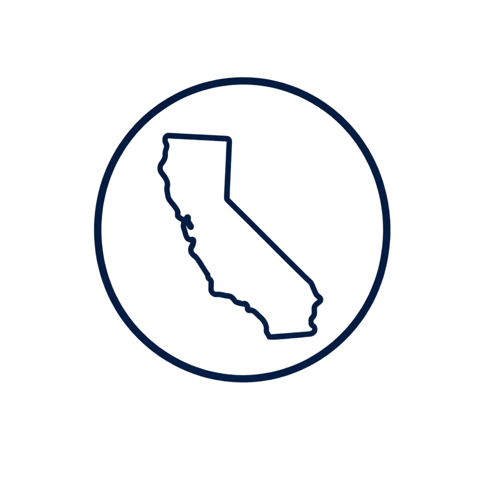 A neon sign with an outline of a dog in profile within a circle, glowing in blue against a black background.