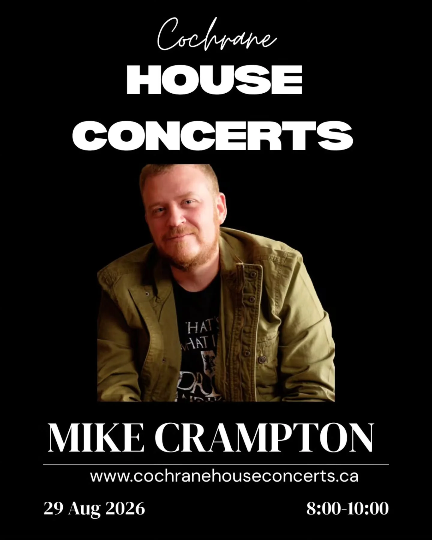 Help us to welcome Mike Crampton to Cochrane House Concerts August 29, 2026. Should be a fun show and a great last hurrah for the summer! For full details follow the link in the bio!!