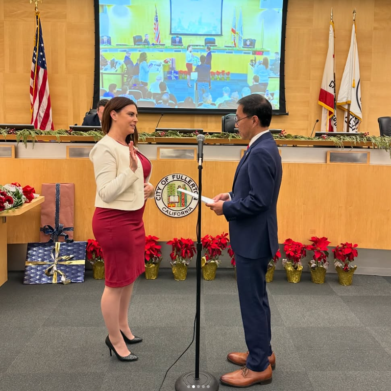 Jamie Valencia sworn in by Fred Jung