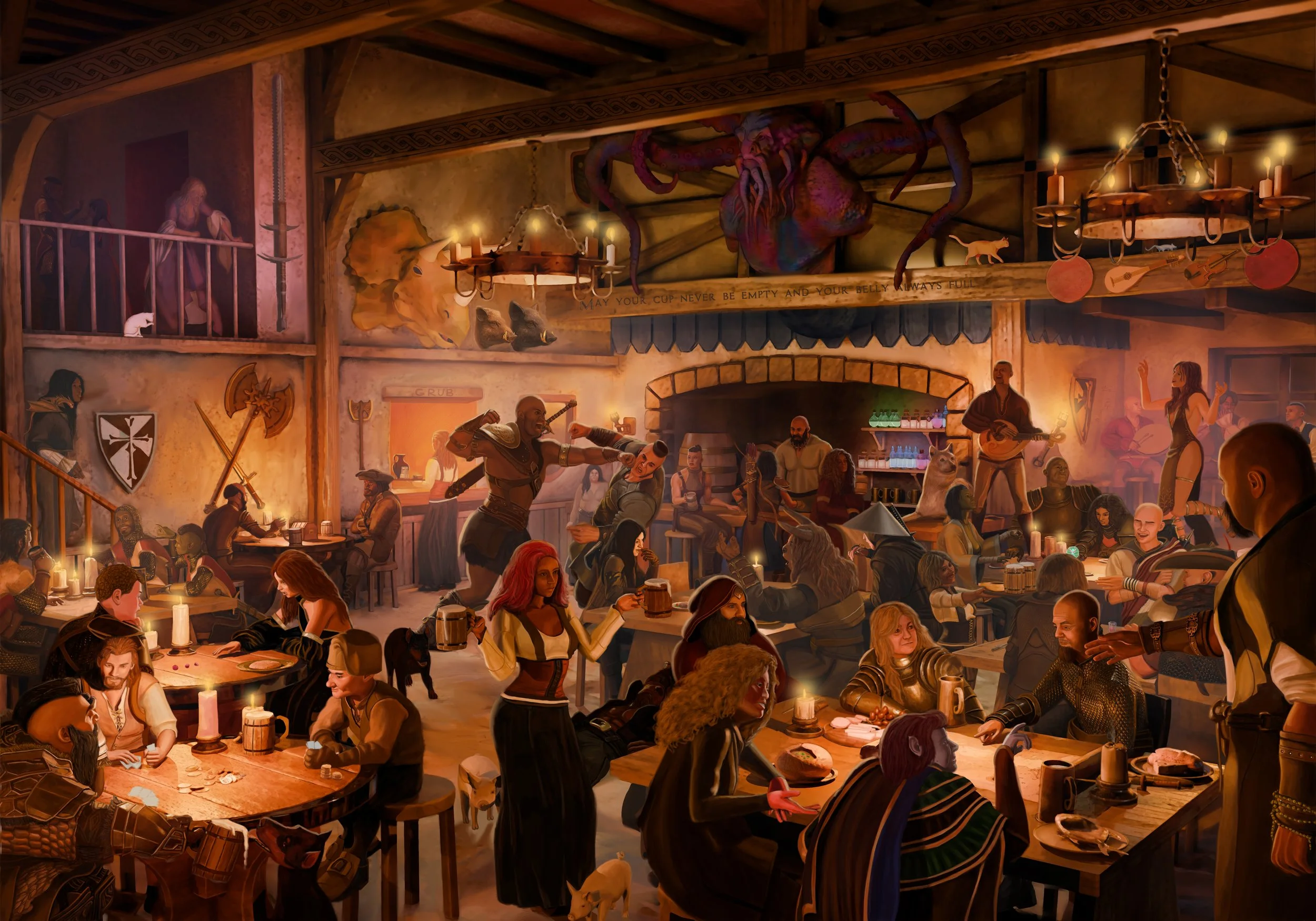 Saturday Night Bar Scene 2 Page Spread Illustration V4 Final V3.jpg