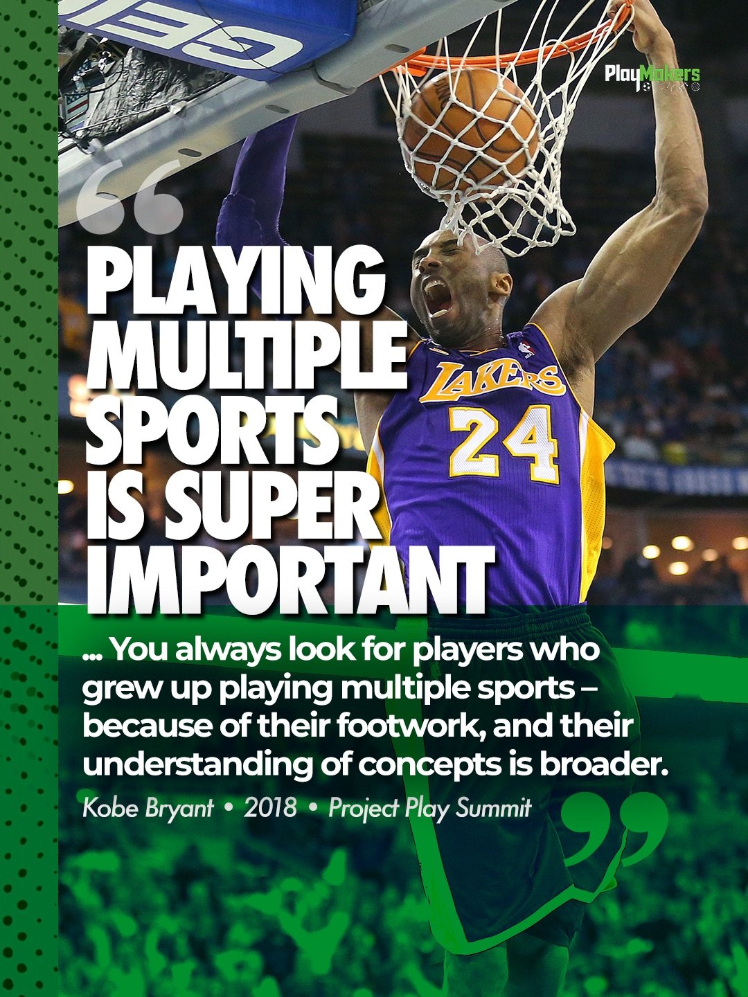 Kobe ♾️ knew the value of being a multi-sport athlete #mambamentality🐍 

Different sports teach different skills and those often carry over in ways young athletes (AND parents 👀) don&rsquo;t expect.

Give your athlete a chance to try something new 