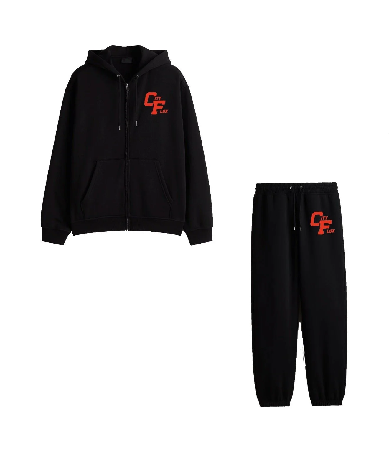 City Flux Sweat Suit (Black/Red)
