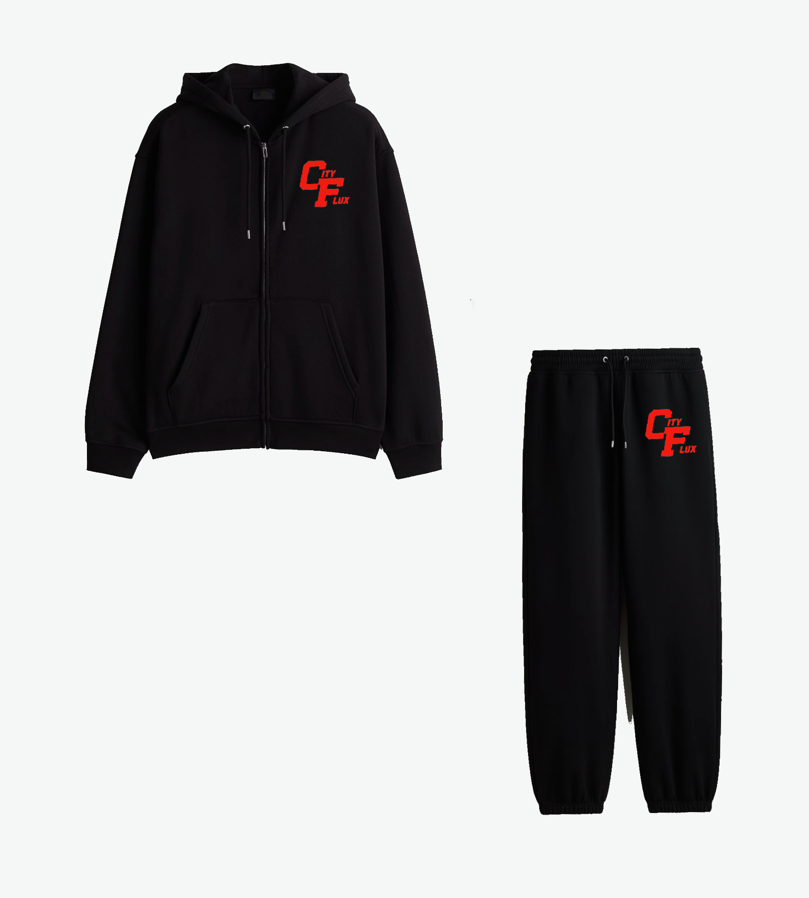 City Flux Sweat Suit (Black/Red)