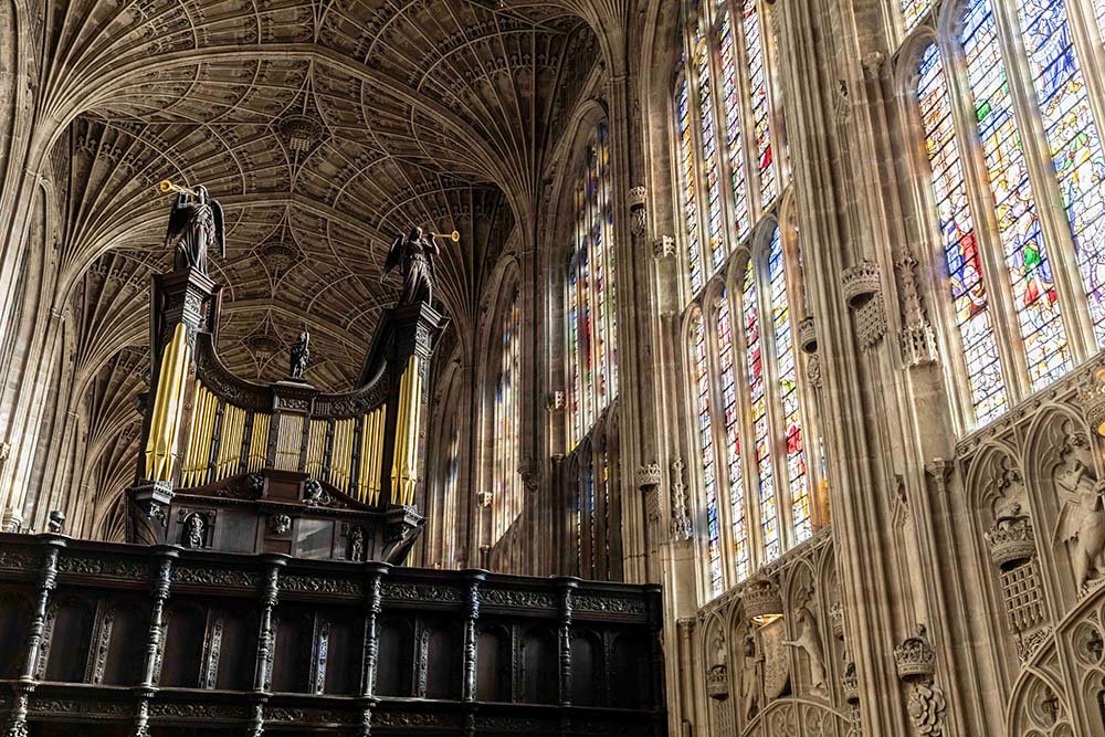 KIng's College Chapel organ loft and great windows