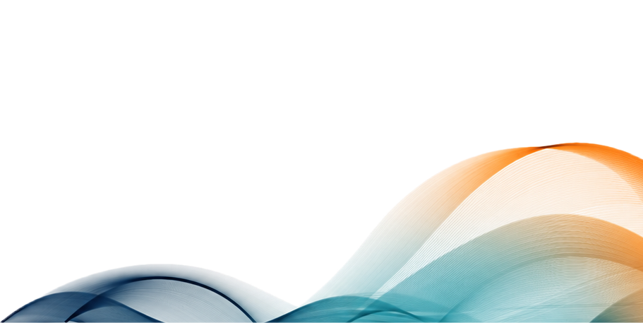 Abstract digital wave design with shades of blue, teal, beige, and orange.