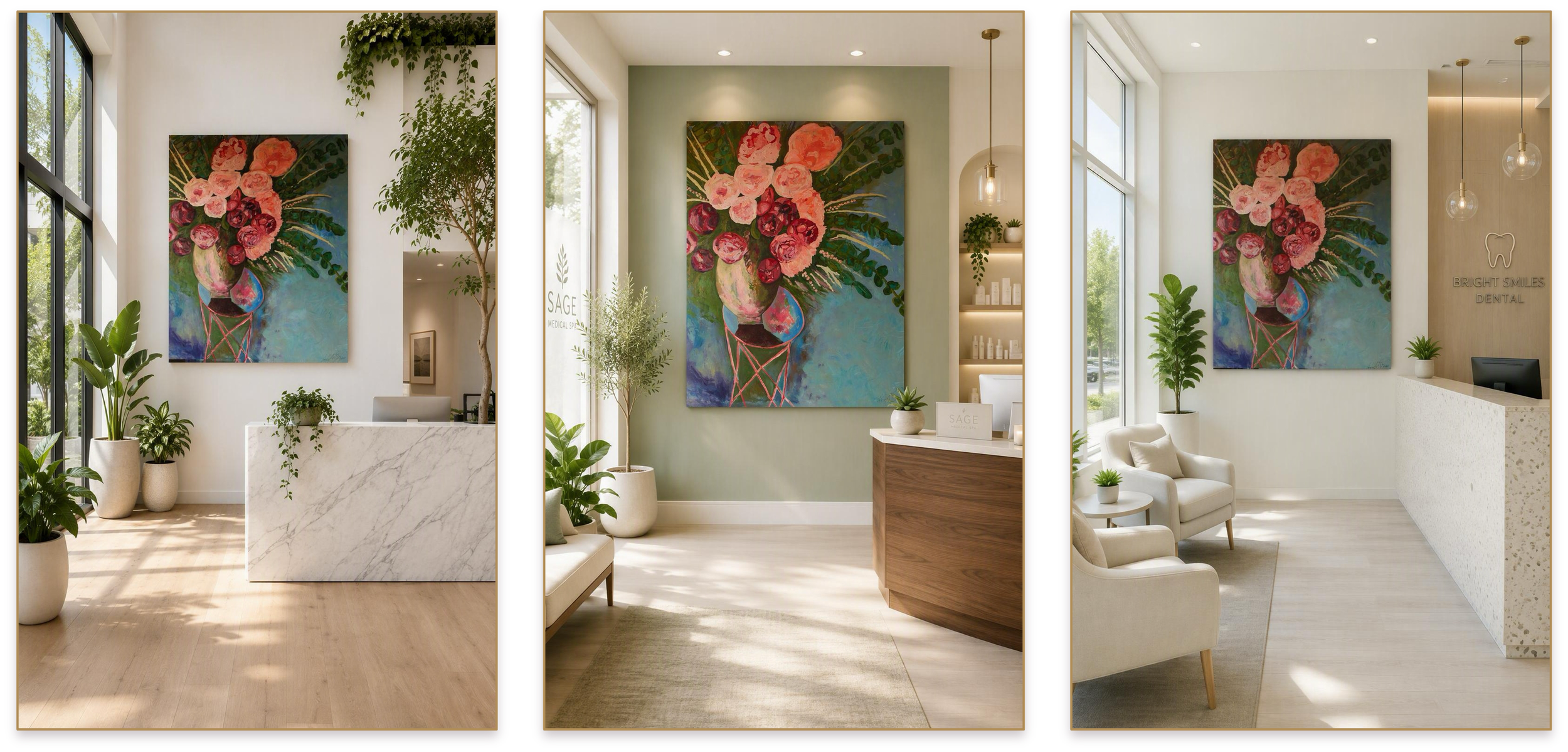 Mirror Bloom | Large Scale Contemporary Floral Painting