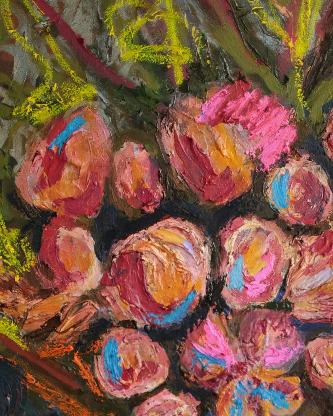 Additional view of My Party, a floral oil painting by Erin Smith