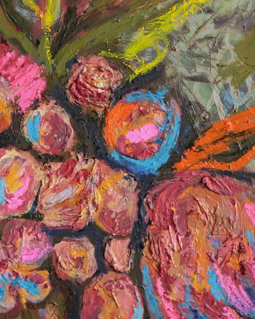 Additional view of My Party, a floral oil painting by Erin Smith