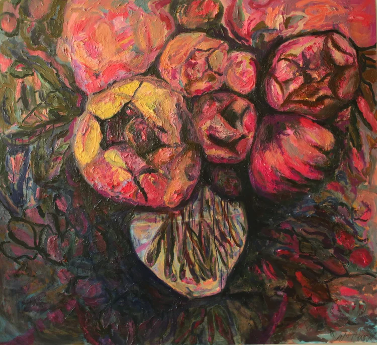 No Box Left, 66 × 72 inch oil on canvas by Erin Smith, 2026