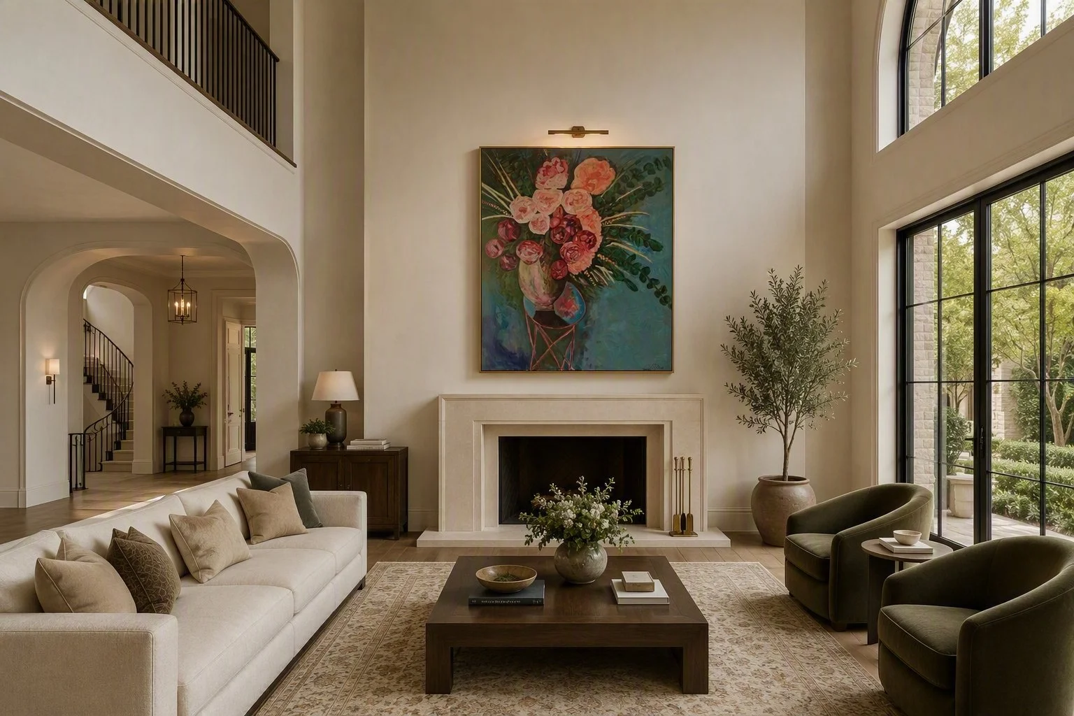 Mirror Bloom | Large Scale Contemporary Floral Painting