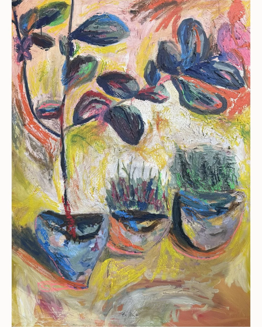 Additional view of Full Sun, a floral oil painting by Erin Smith