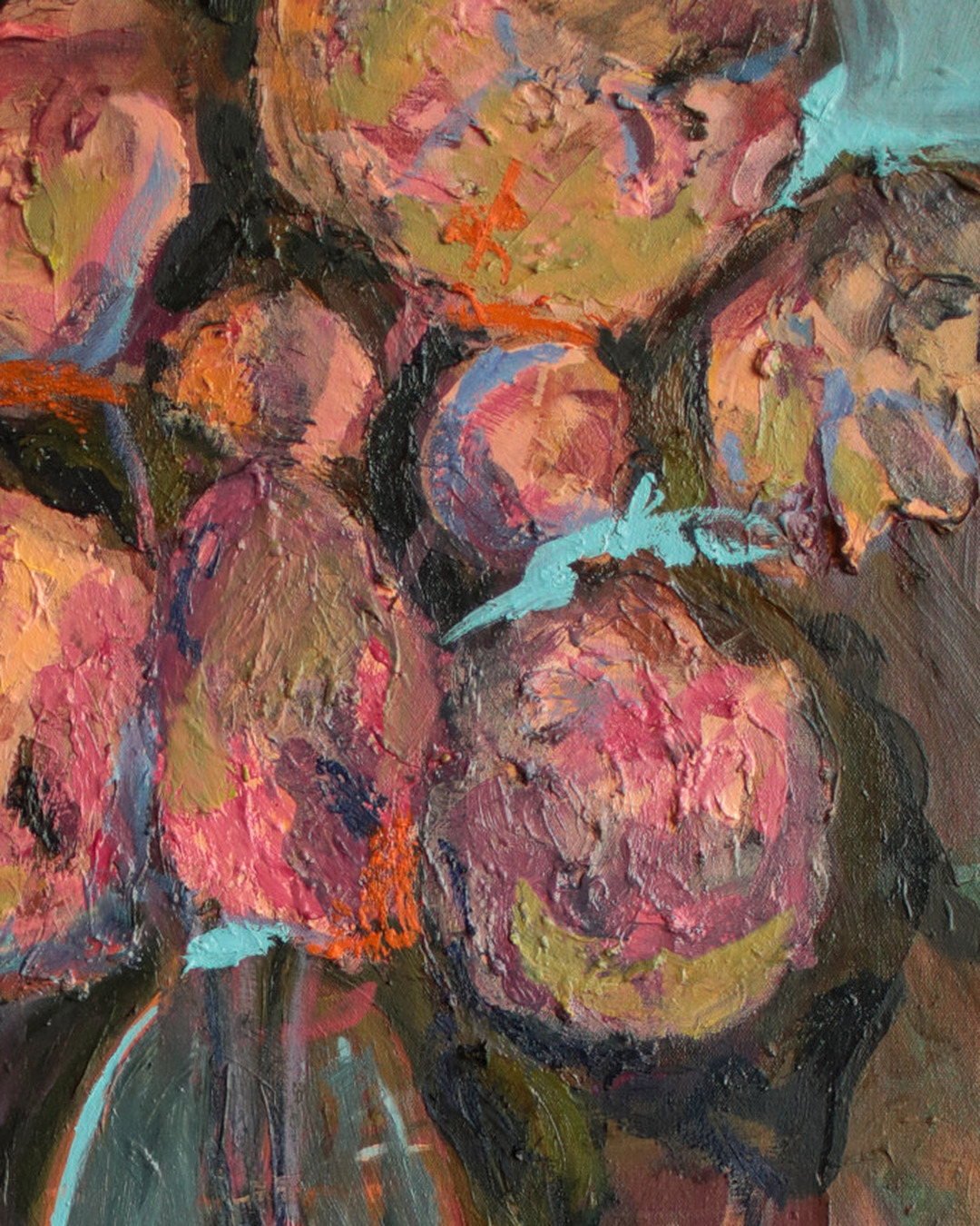 Additional view of Sitting Still, a floral oil painting by Erin Smith