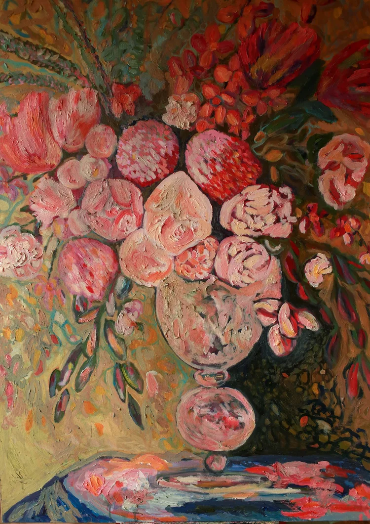 Quiet Table, 48 × 36 inch oil on canvas by Erin Smith, 2025