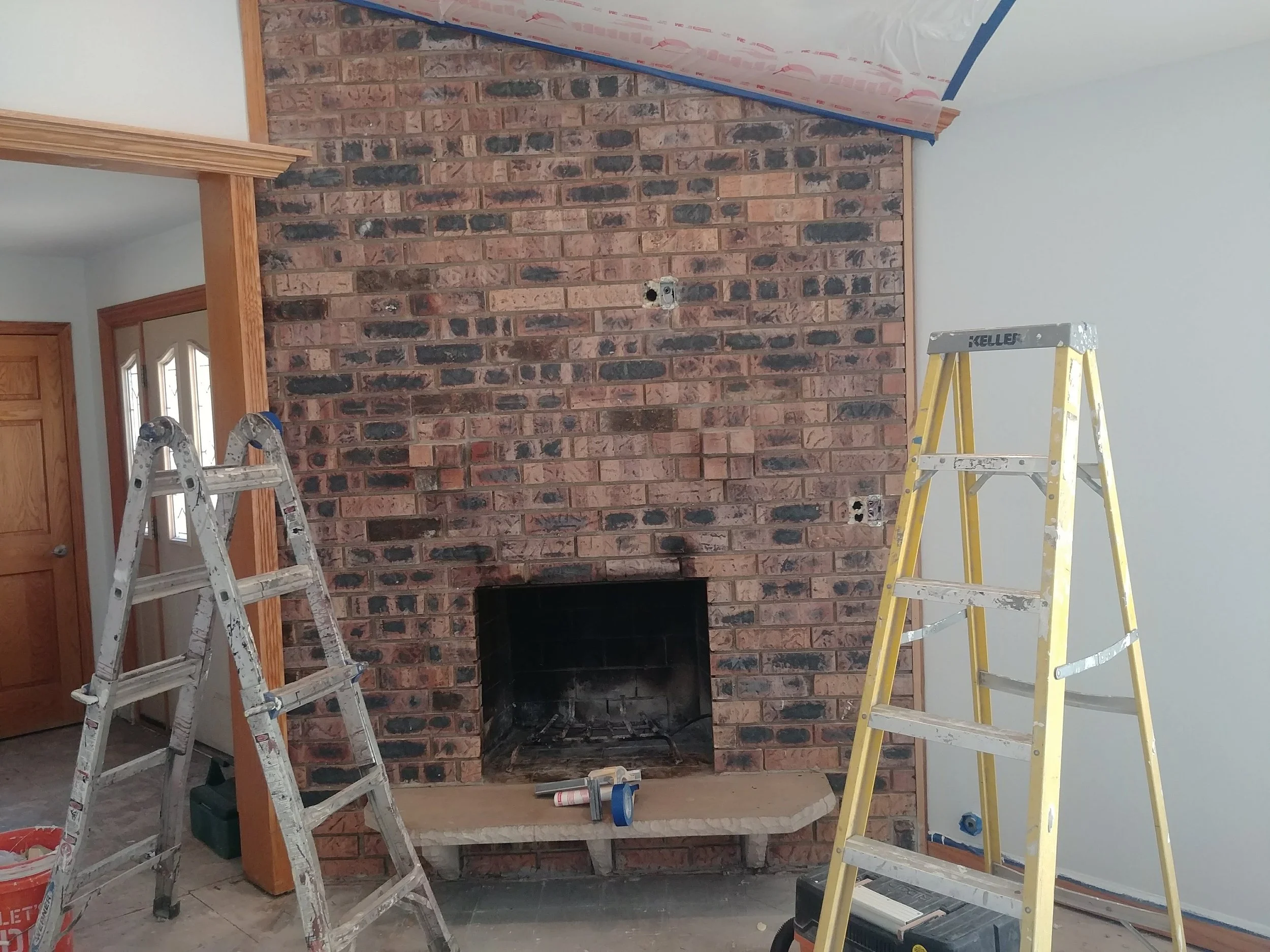 Fireplace Prime and Paint