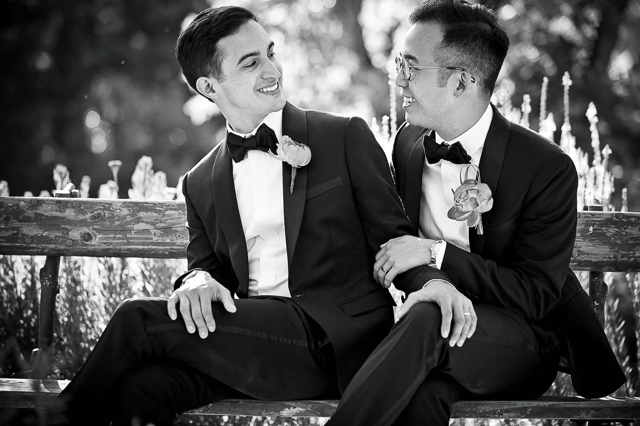Grooms during their San Francisco Bay Area wedding ceremony