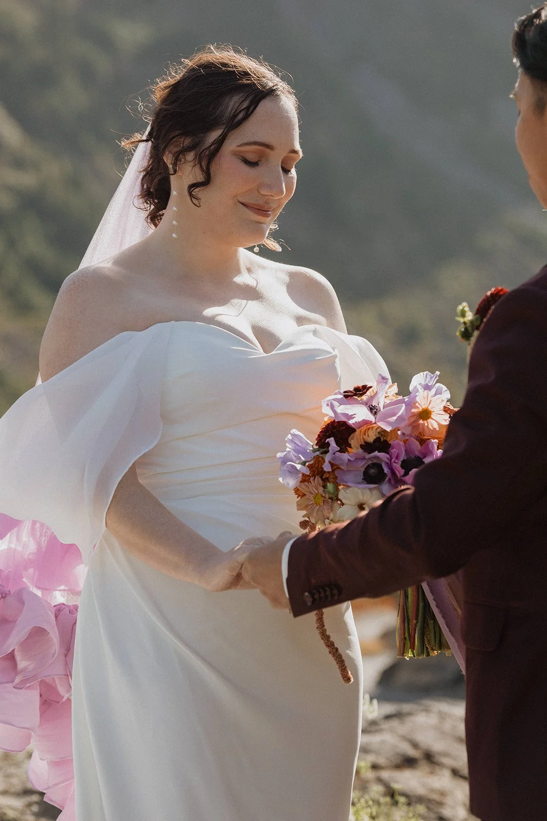by In the Alpenglow - Bride with effortless hair and natural makeup during a Washington mountain elopement