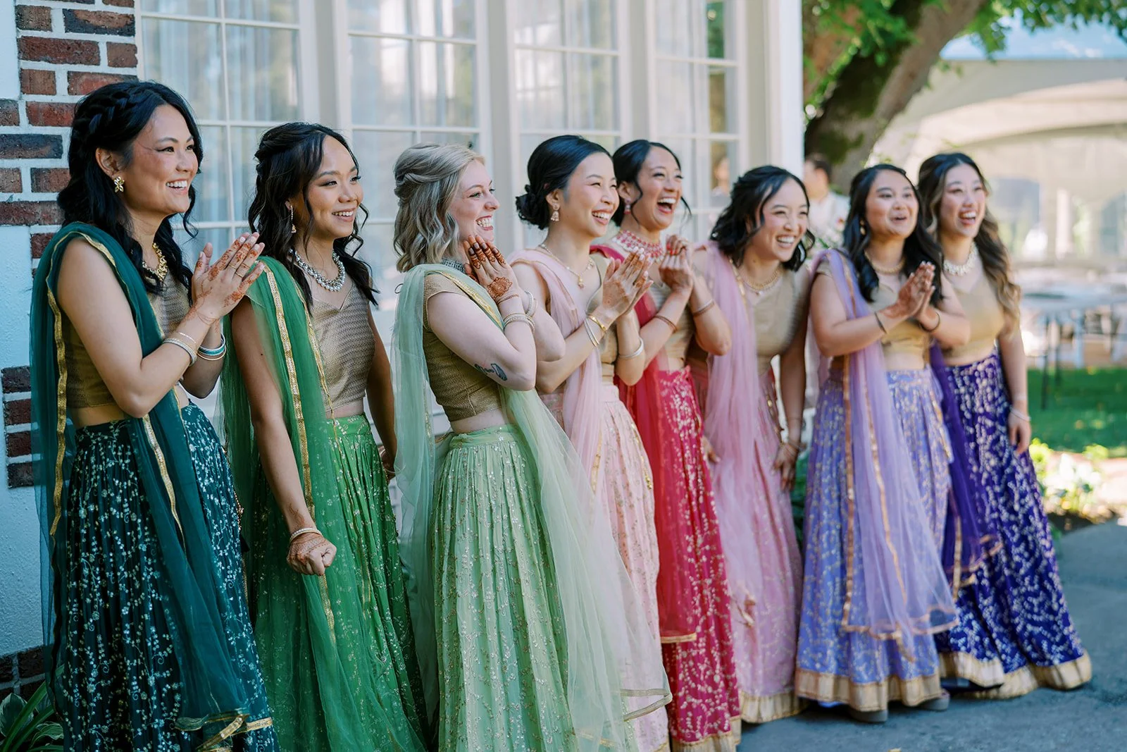 by Ryan Flynn - Bridesmaids wearing elevated bridal hair and natural airbrush makeup in Northwest Washington