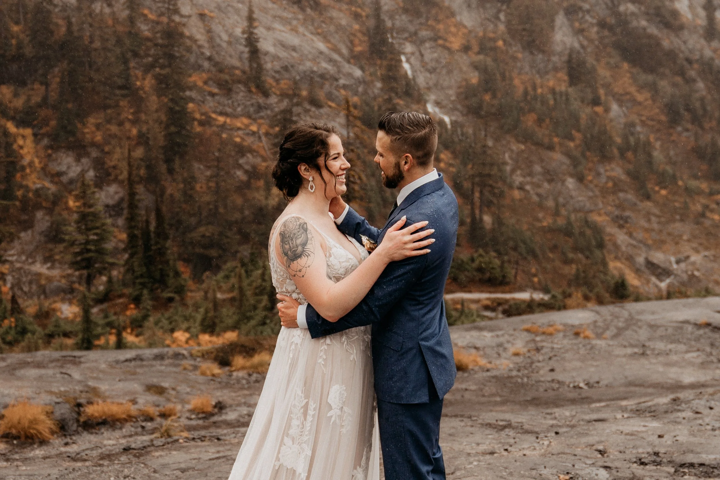 by Rylee & Co - Bride wearing soft wedding hair and airbrush makeup during a Mt. Baker elopement