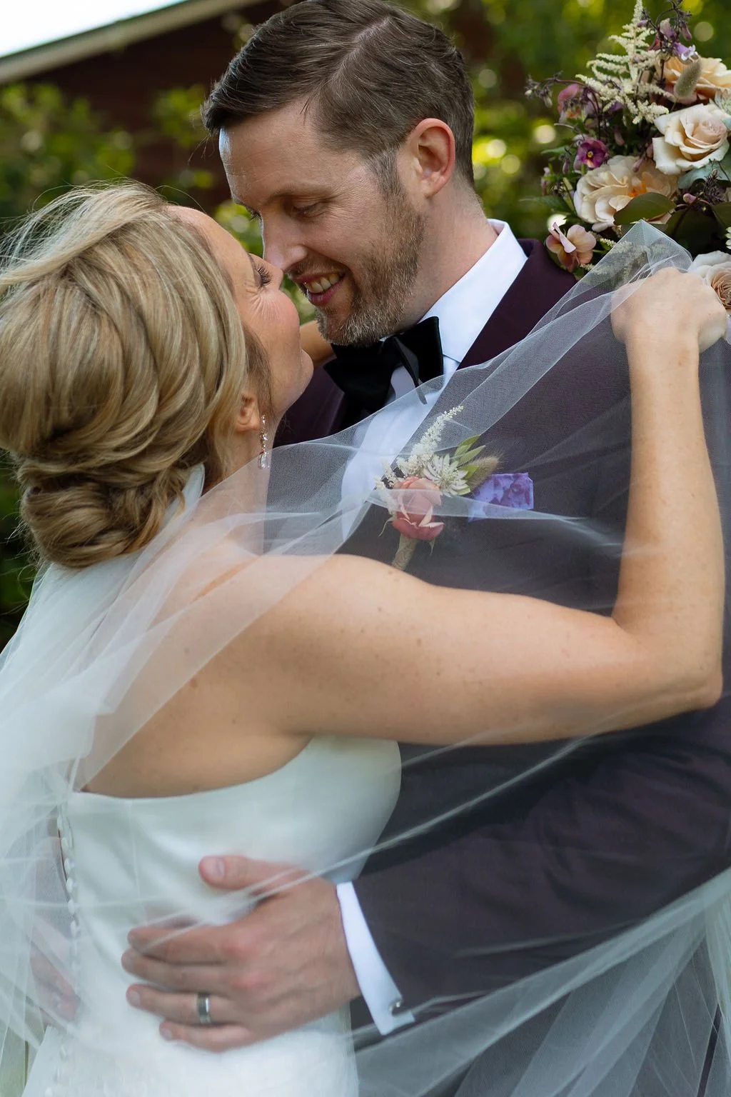 by LNW PNW Photos - Lynden Washington bride wearing soft bridal hair and natural makeup