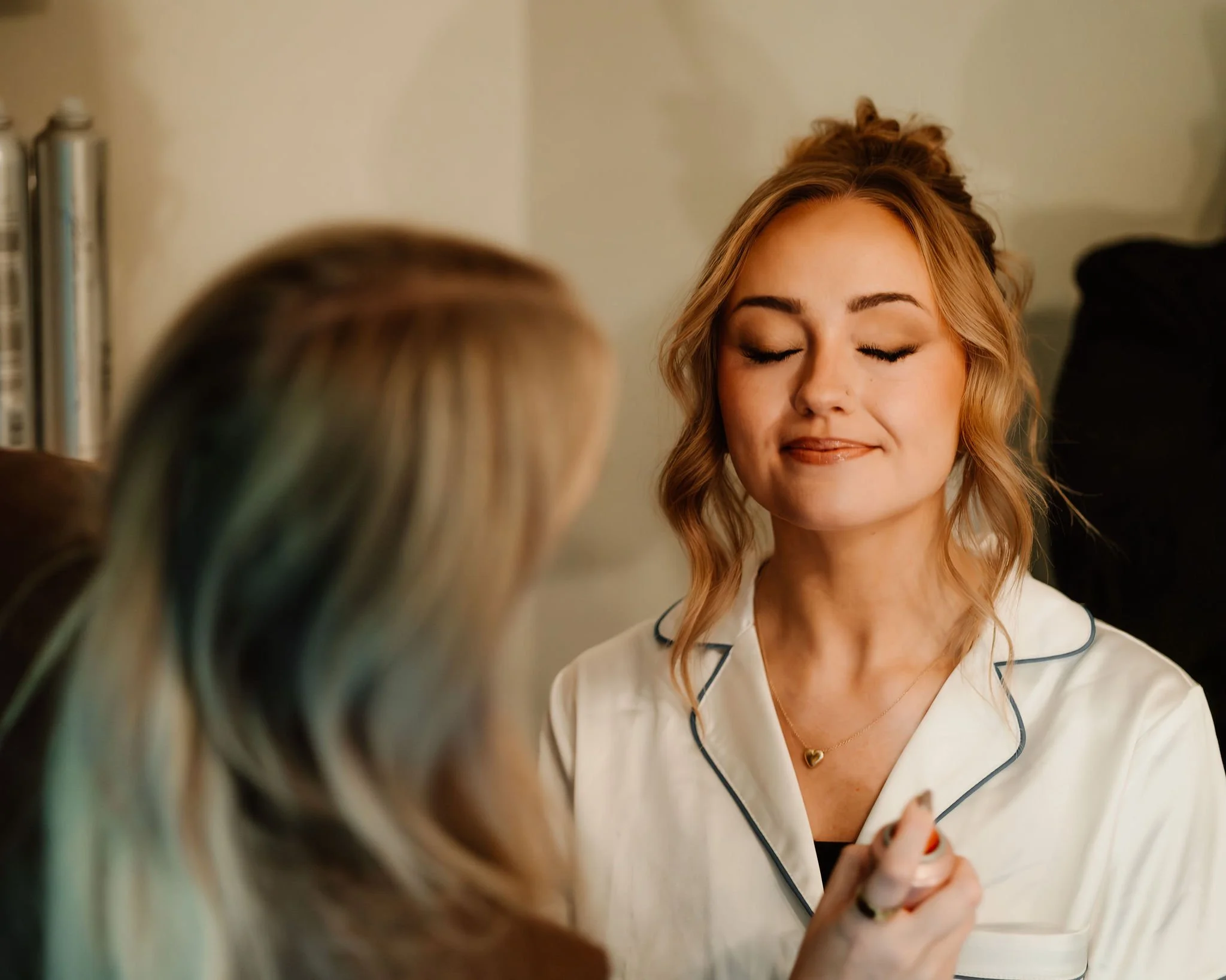 Bride wearing soft bridal hair and natural makeup for a Mt. Baker wedding
