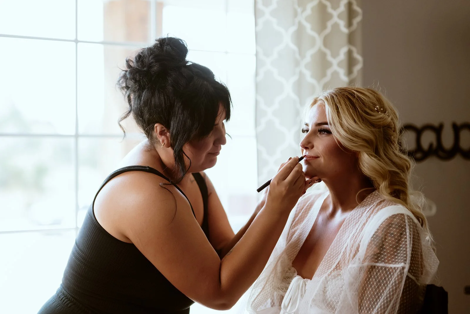 Bride wearing soft bridal hair and natural airbrush makeup for a Bellingham wedding.