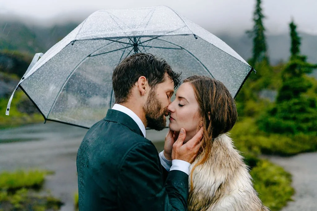 by Running Wild Studio - Bride wearing a romantic bridal hairstyle for a Mt. Baker wedding