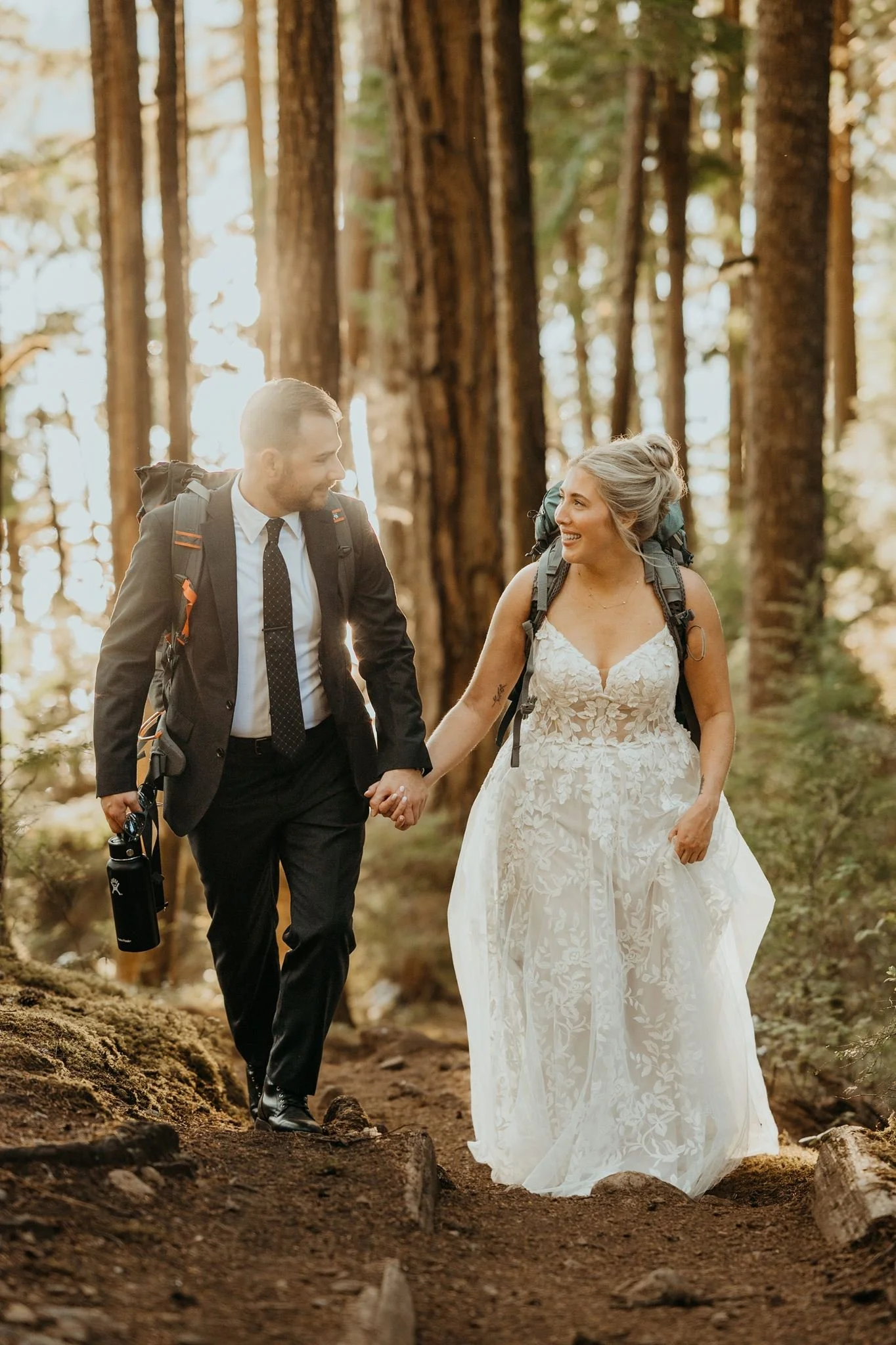 by Wilderpines - Bride with effortless hair and natural makeup during a Washington mountain elopement