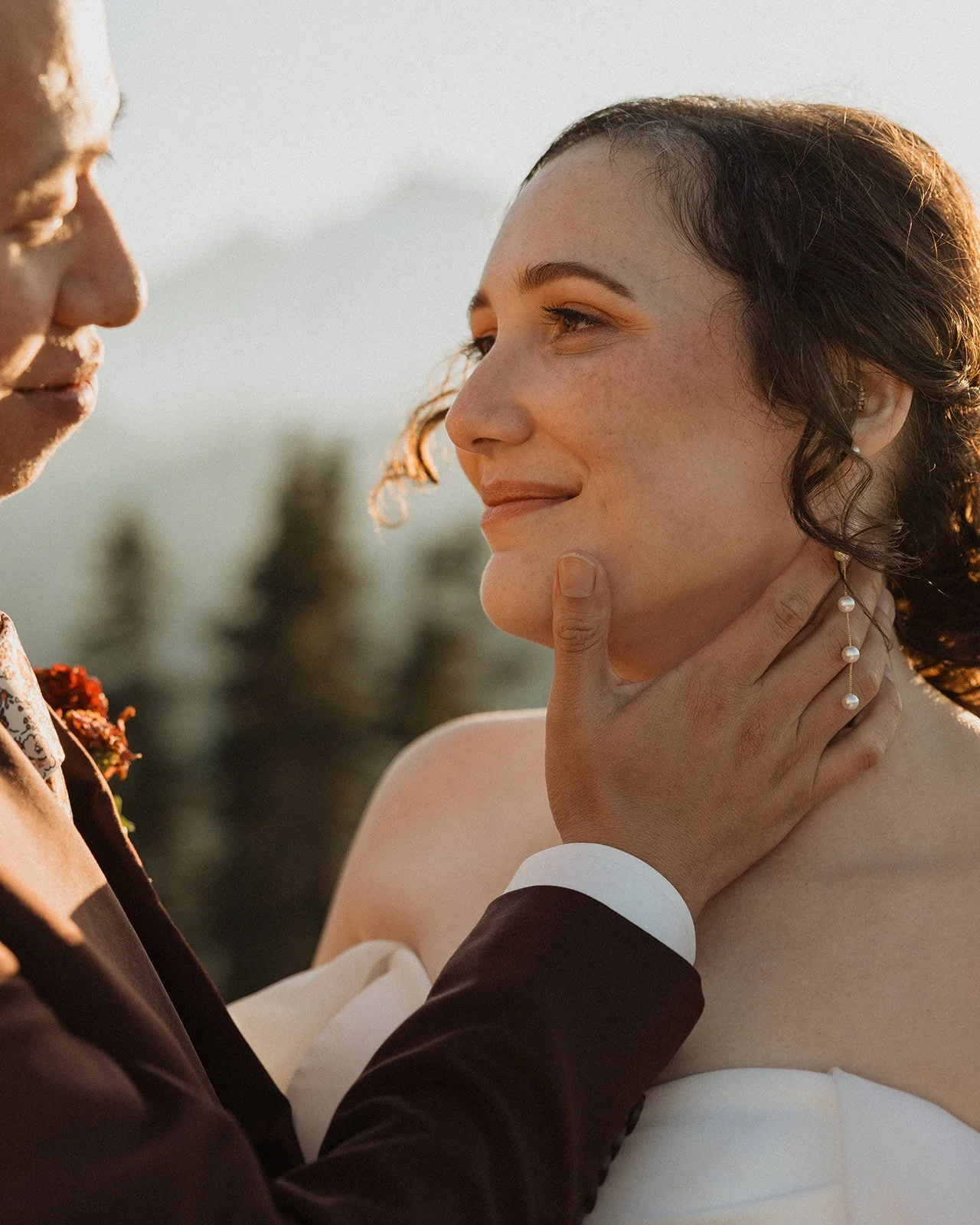 by In the Alpenglow - Bride with effortless hair and natural makeup during a Washington mountain elopement