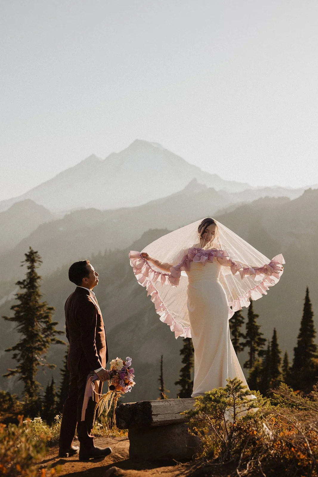 by In the Alpenglow - Bride with effortless hair and natural makeup during a Washington mountain elopement