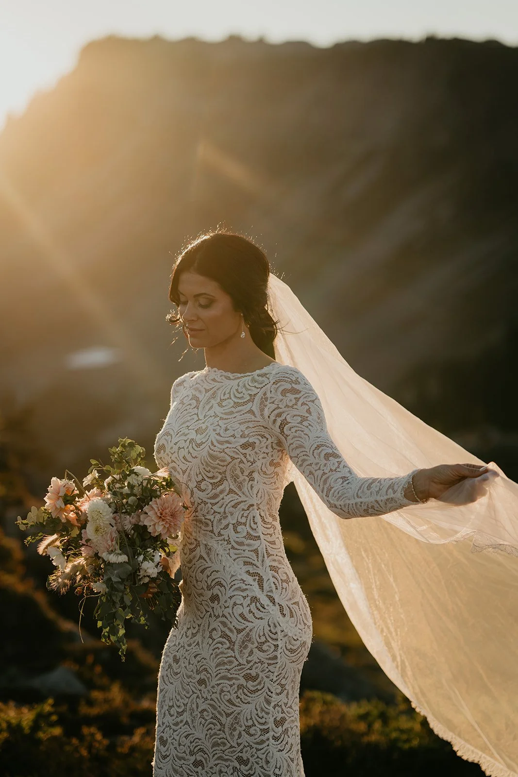 by Taylor Denton - Northwest Washington bride wearing effortless bridal hair and natural makeup