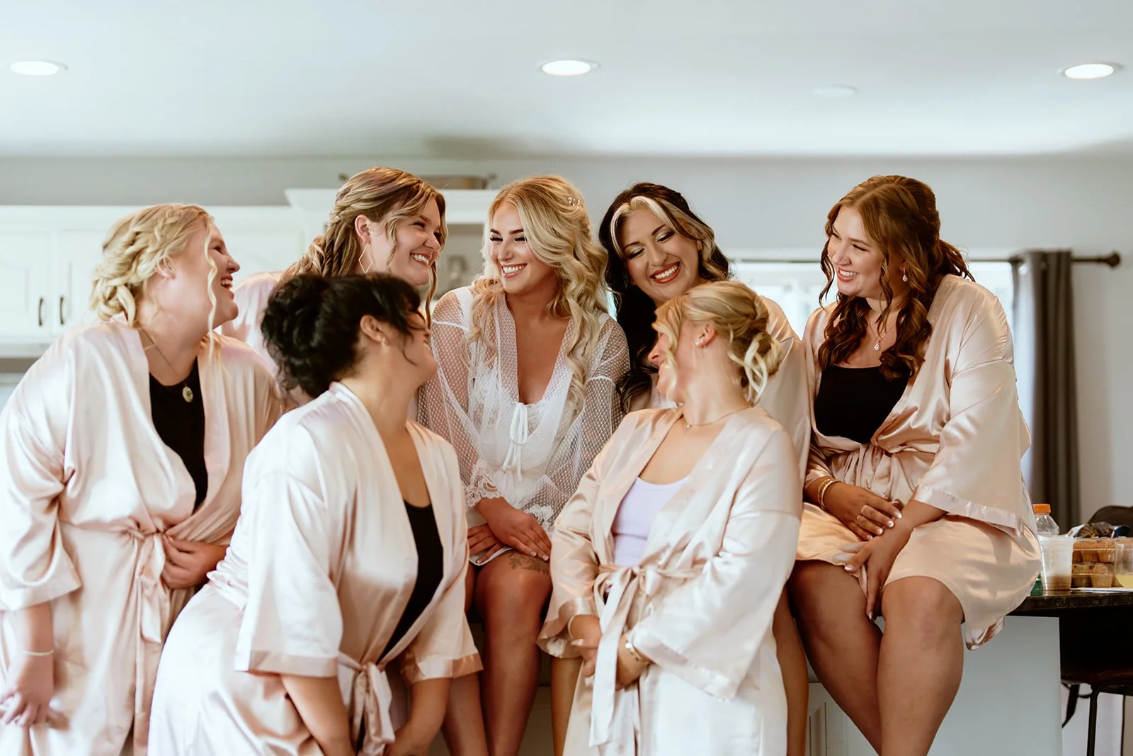 by Old Growth Photo and Film - Bridal Party wearing romantic bridal hair and natural makeup in Northwest Washington