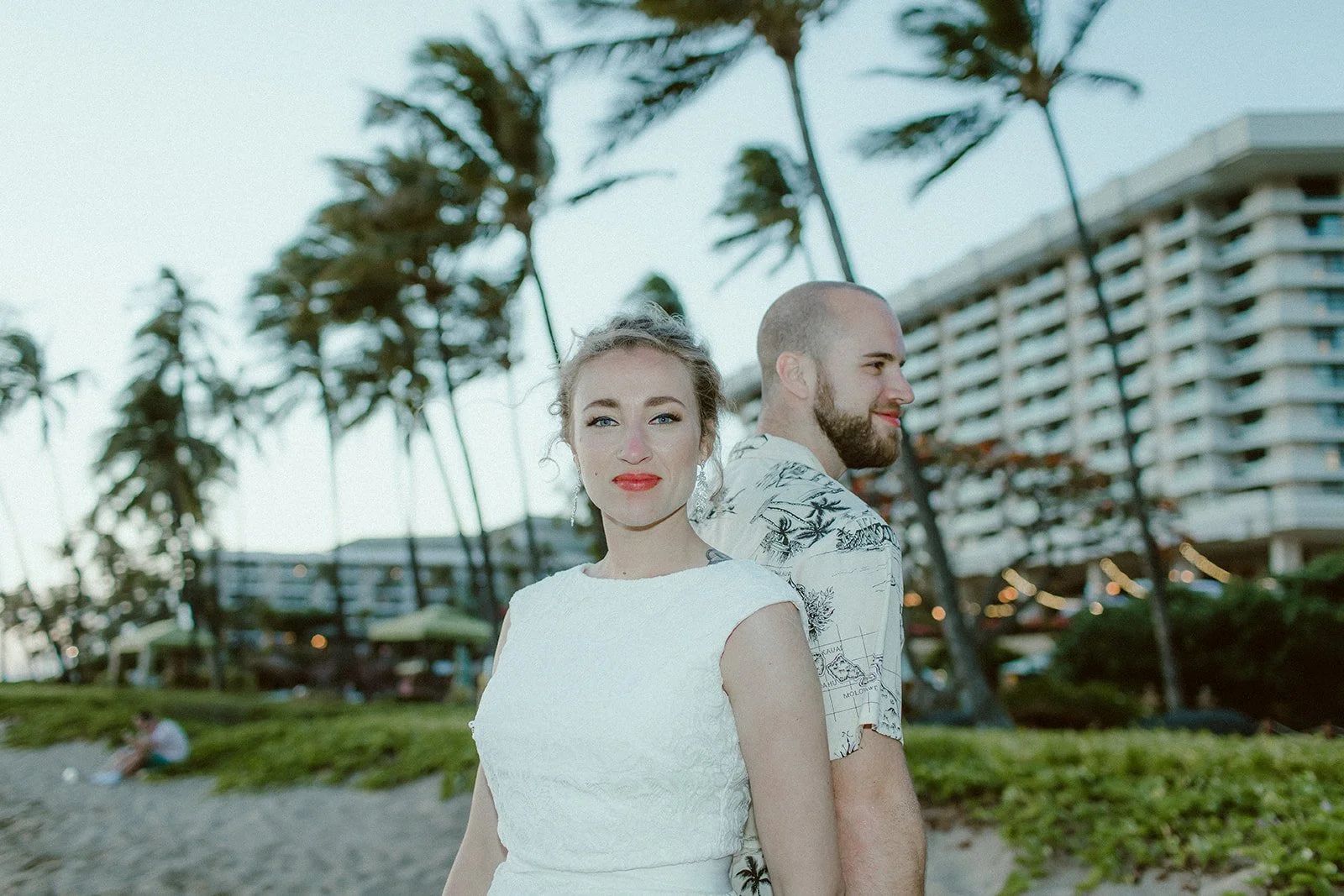 by Demri Rayanne - Bride with effortless hair and natural makeup during a Maui Beach elopement