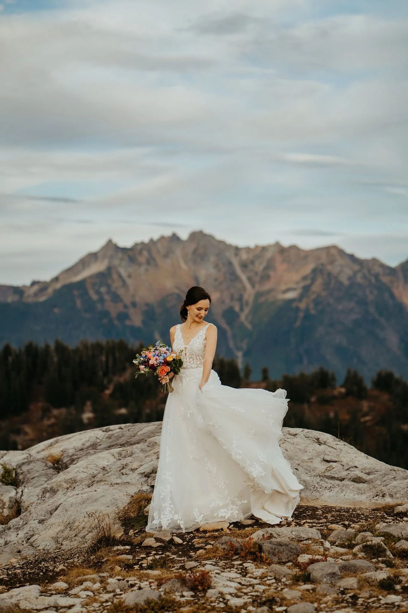by Wilderpines - Bride wearing natural airbrush makeup for an intimate Washington elopement